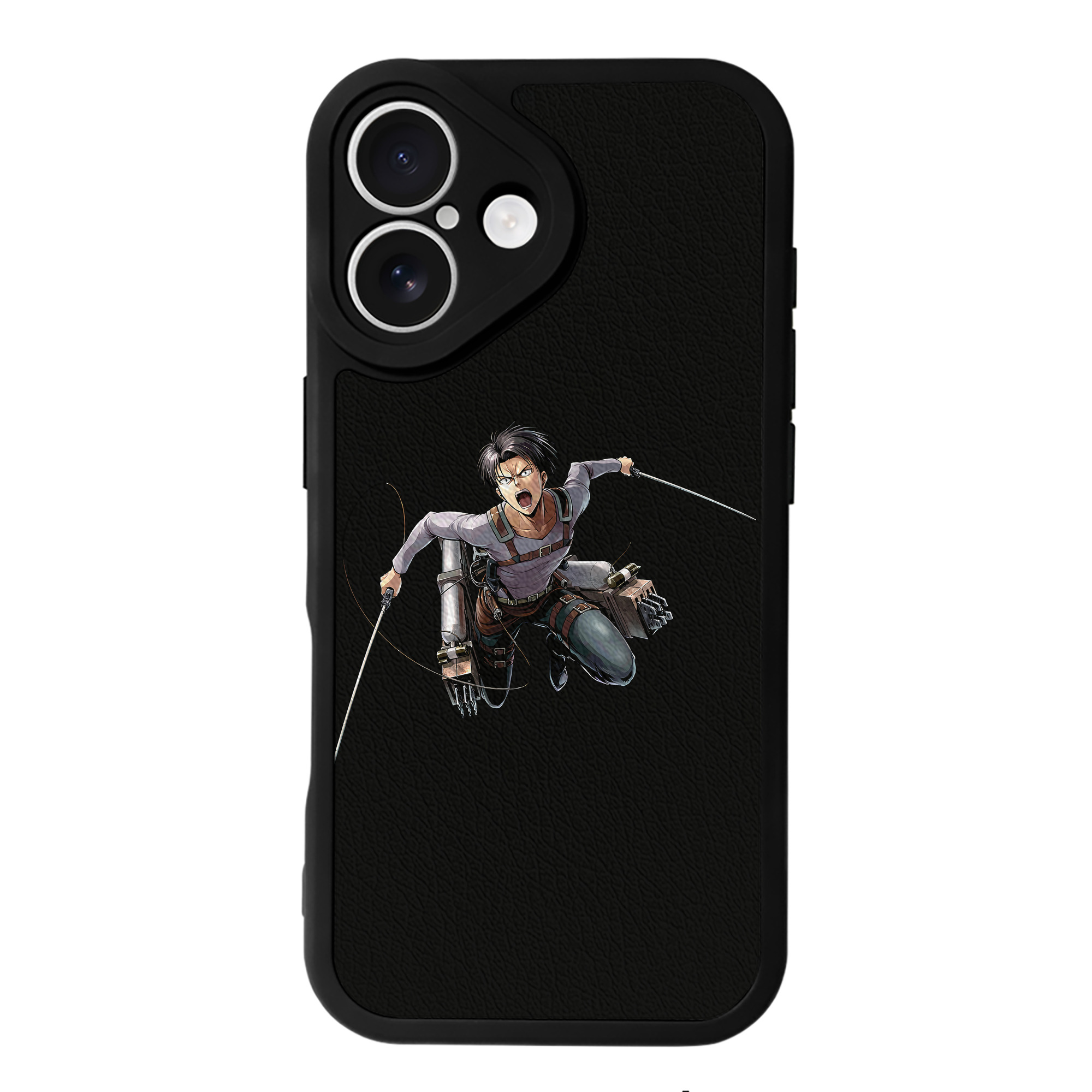 （画像用） 進撃の巨人 リヴァイ·アッカーマン Attack on Titan Levi Ackerman 【iPhone 16シリーズ対応】シリコンスマホケース（レザー調） 材質：シリコン